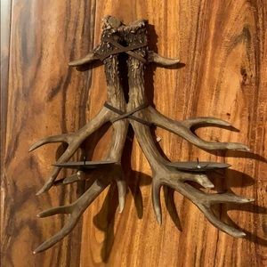 Two antler candle holder